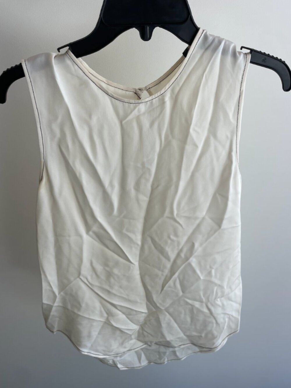 White Sleeveless Tank Top Minimalist Shell Blouse